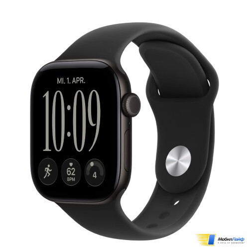 Apple Watch Series 12 GPS Black Aluminum Case with Black Sport Band - Изображение