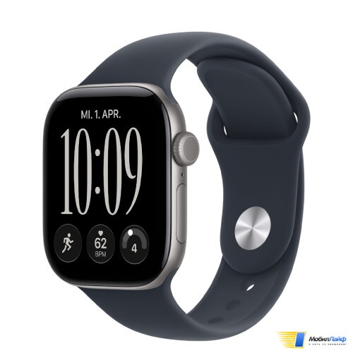 Apple Watch Series 12 GPS Space Gray Aluminum Case with Navy Blue Sport Band - Изображение
