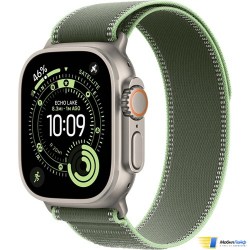 Apple Watch Ultra 3 GPS + Cellular 49mm Natural Titanium Case with Green/Neon Trail Loop - Изображение